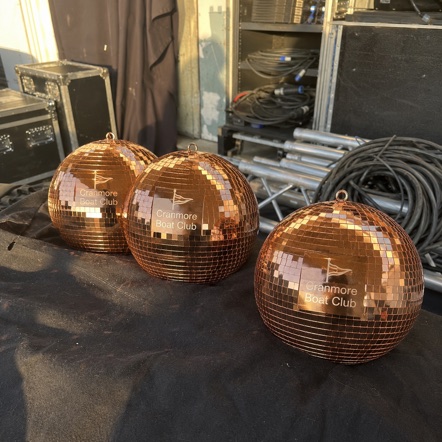 Customized disco balls for event production and rental